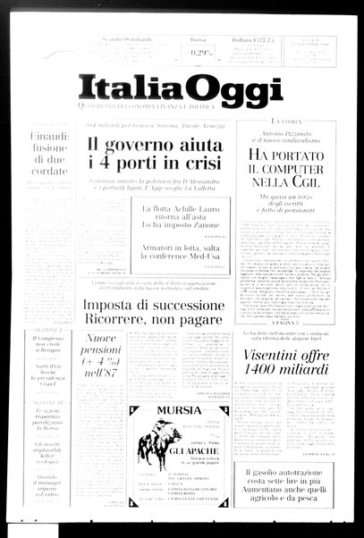 Italia oggi : quotidiano di economia finanza e politica